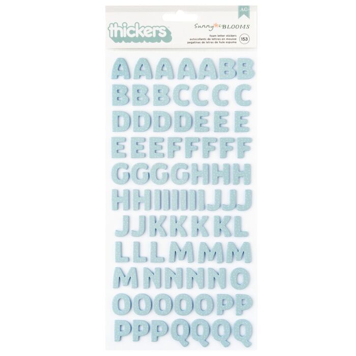Pebbles Sunny Bloom Thickers Stickers 153/Pkg-Alpha