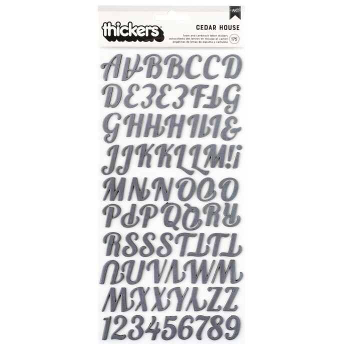American Crafts Cedar House Thickers Stickers 175/Pkg-Alpha