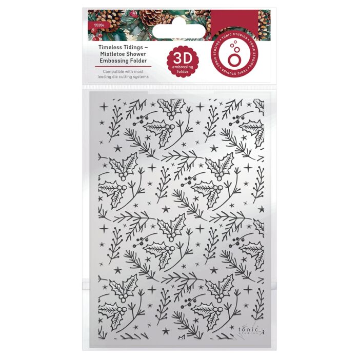 Tonic Studios 3D Embossing Folder-Mistletoe - Timeless Tidings