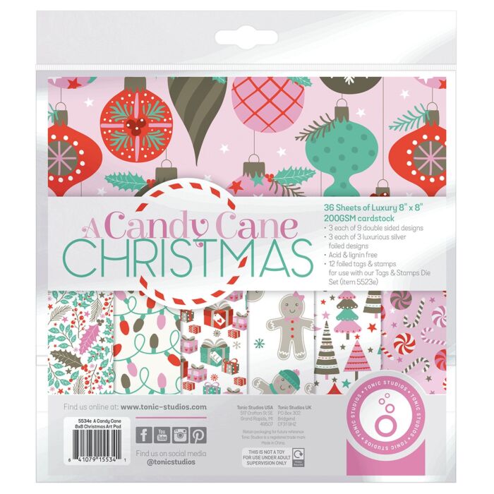 Tonic Studios Art Pad 8"X8"-A Candy Cane Christmas