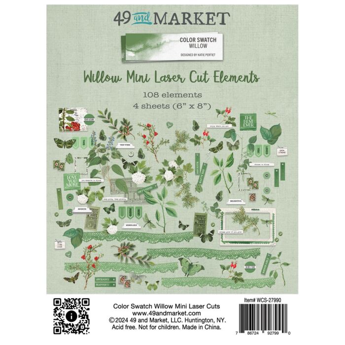 49 and Market Color Swatch: Willow Mini Laser Cut Outs-Elements