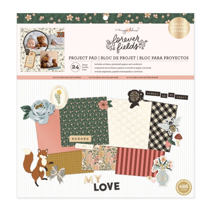 American Crafts Maggie Holmes Forever Fields Project Pad 12"X12"-24 Sheets