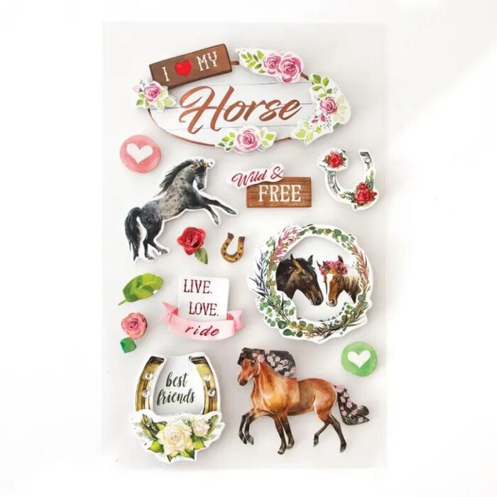 Paper House I Love My Horse Dimensional Sticker