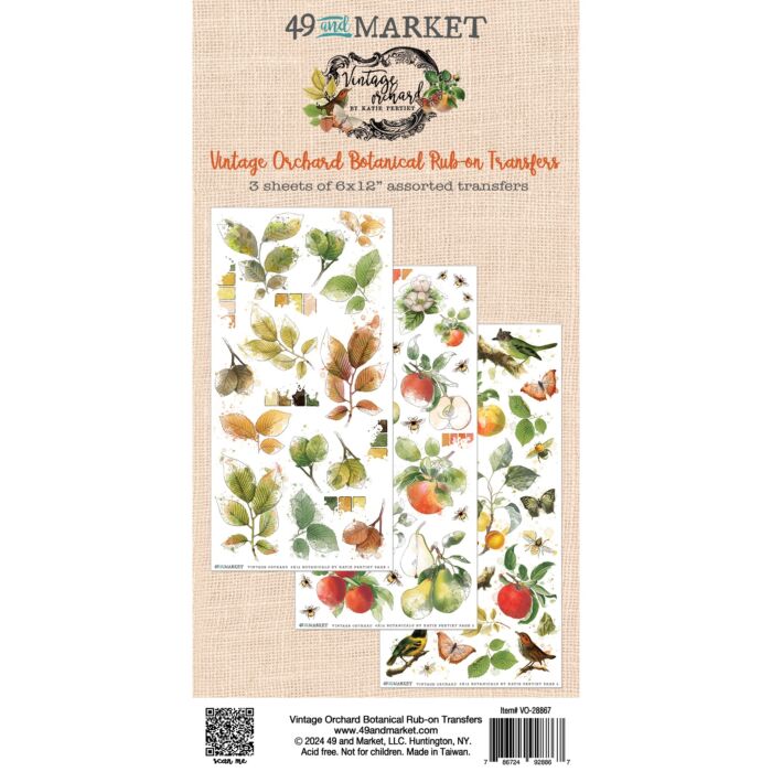 49 And Market Rub-On Transfer Set-Vintage Orchard Botanical