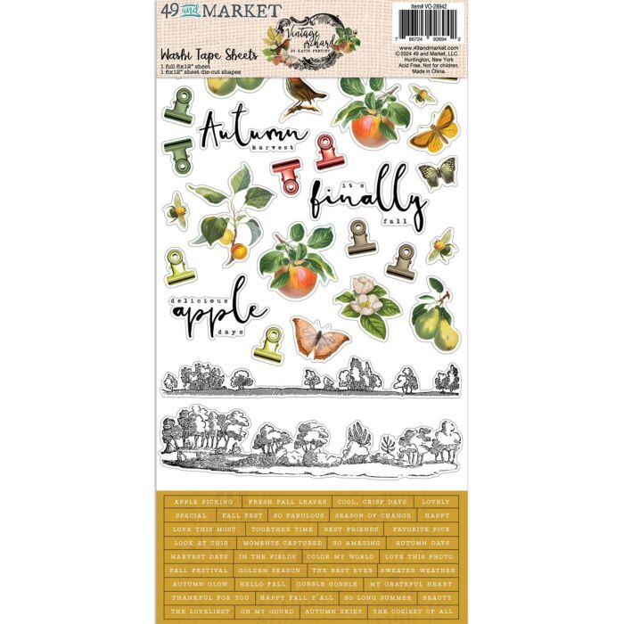 49 And Market Washi Sheets-Vintage Orchard