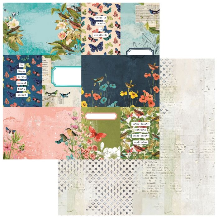 49 and Market Birdsong Double-Sided Cardstock 12"X12"-Journal Cards