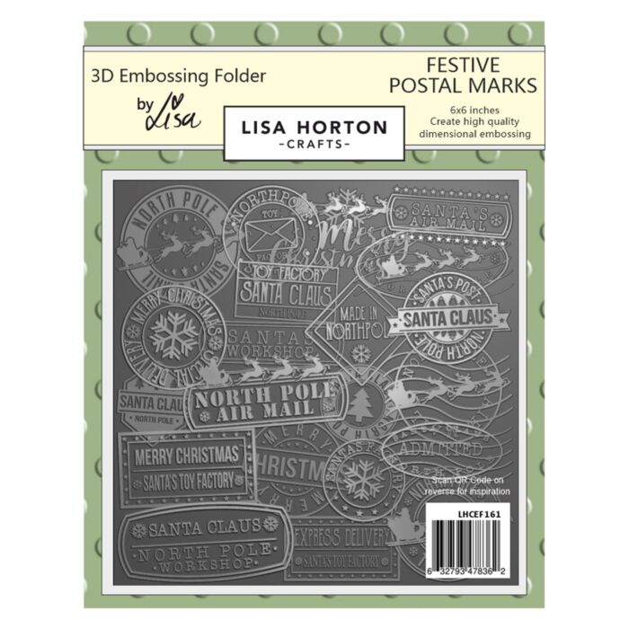 Lisa Horton Crafts Embossing Folder-Postal Marks North Pole