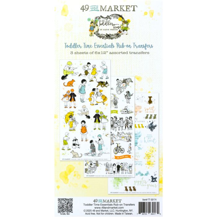 49 And Market Rub-On Transfer Set-Toddler Time Essentials