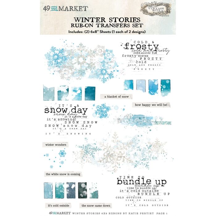 49 And Market Rub-On Transfer Set 6"X8"-Winter Stories