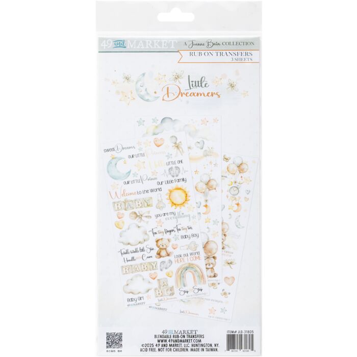 49 And Market Rub-On Transfer Set 6"X12"-Little Dreamer