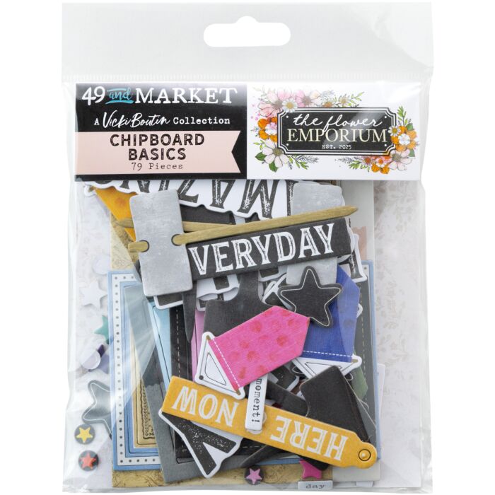 49 And Market Chipboard Basics 79/Pkg-The Flower Emporium