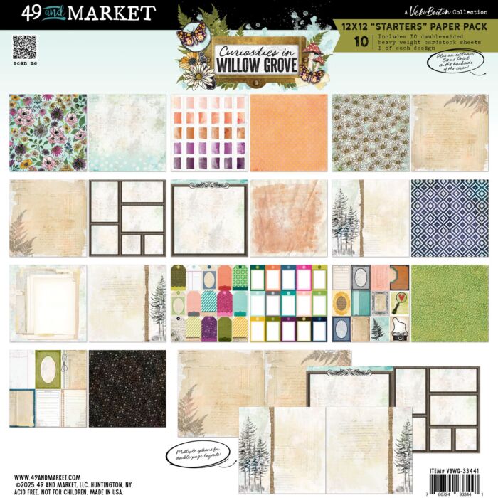 49 And Market Starters Collection Pack 12"X12" - Curiosities In Willow Grove by 49 and Market