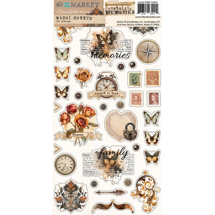 49 And Market Washi Tape Sheets - Nostalgic Memories by 49 and Market