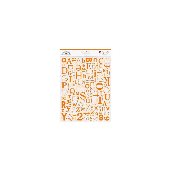 Doodlebug Designs Tangerine Party Mix Rub-ons