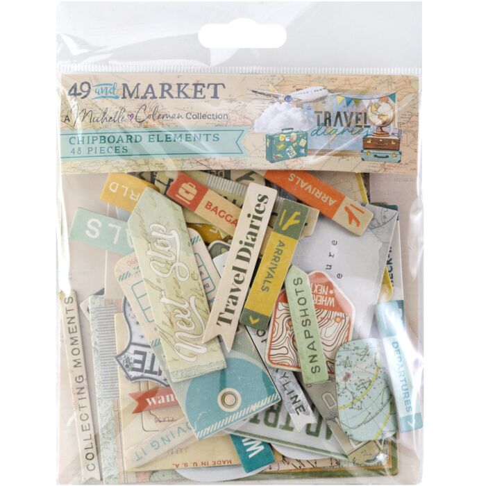 49 and Market Chipboard Set - Travel Diaries by 49 and Market