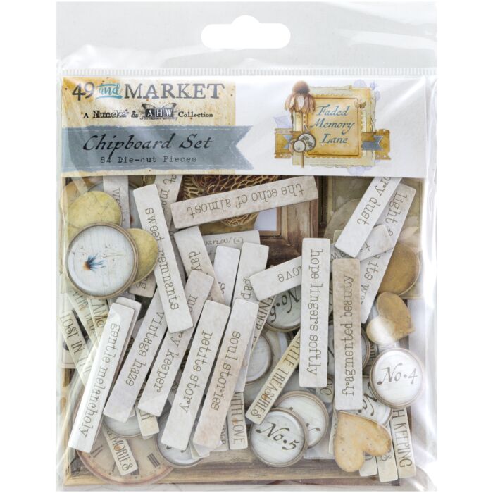 49 and Market Chipboard Set - Faded Memory Lane by 49 and Market