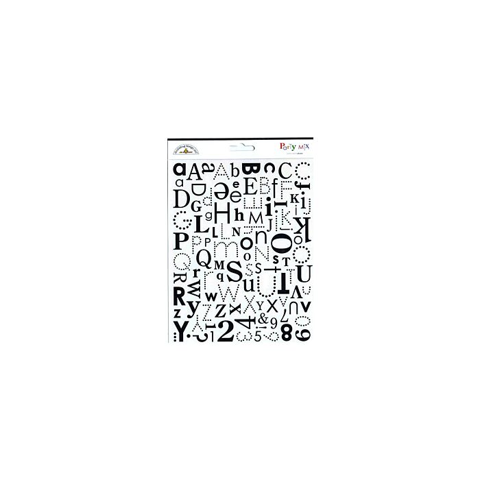 Doodlebug - Party Mix Medium Rub-Ons-Beetle Black