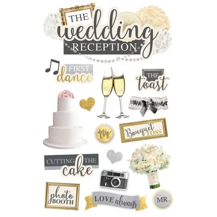 Paper House Wedding Reception Dimensional Sticker