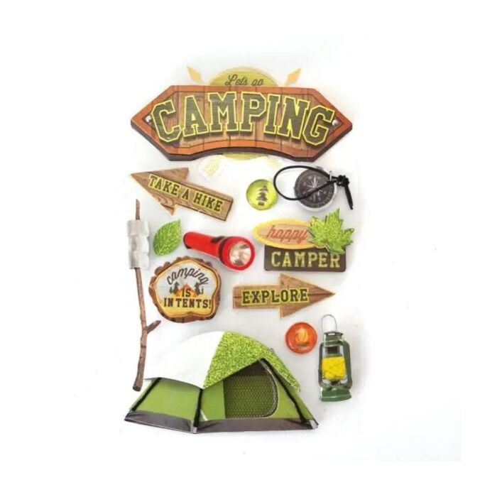 Paper House Camping Dimensional Sticker