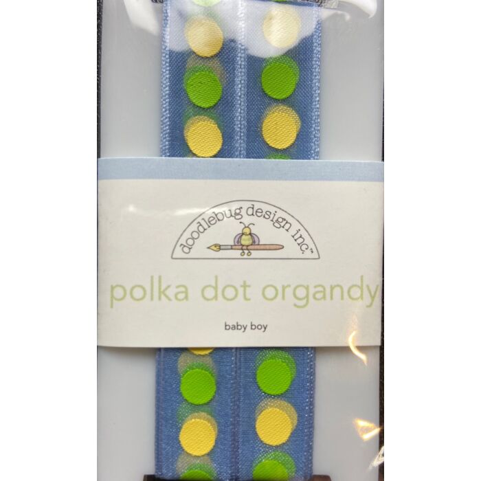 Doodlebug Ribbon - Polka Dot Organdy - Baby Boy