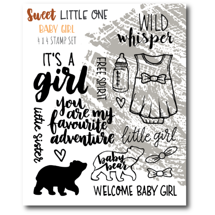 Wild Whisper - SWEET LITTLE ONE - BABY GIRL - 4X4 STAMP SET