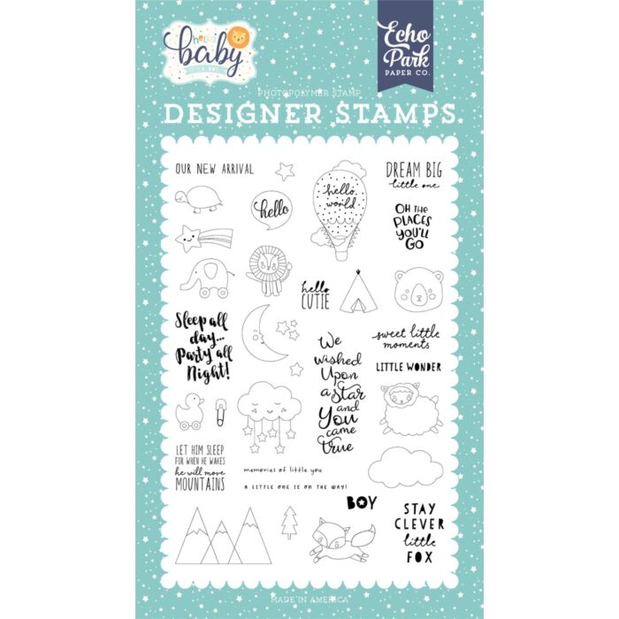 Echo Park Hello Baby Boy: New Arrival Stamp Set