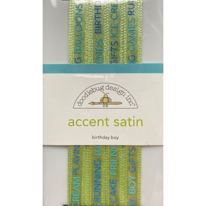 Doodlebug Ribbon - Accent Satin - Birthday Boy