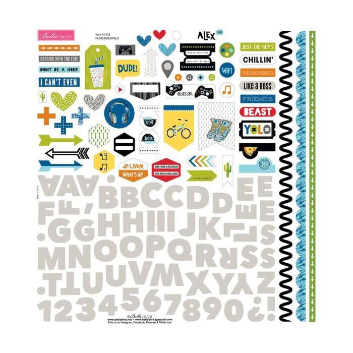 Bella Blvd Alex Collection Fundamental 12x12 Sticker Sheet