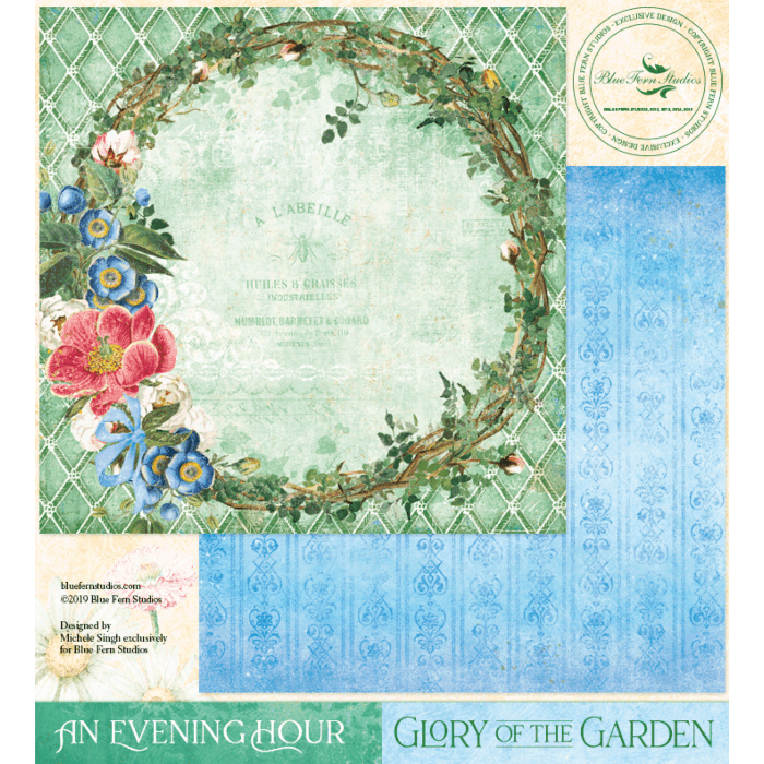 Blue Fern Studios - 12x12 Double Sided - Glory of the Garden - An Evening Hour