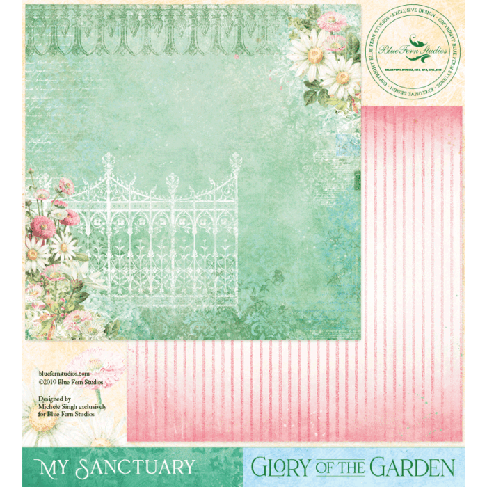 Blue Fern Studios - 12x12 Double Sided - Glory of the Garden - My Sanctuary
