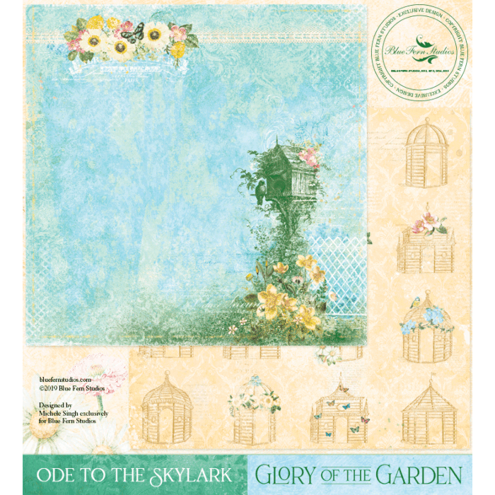 Blue Fern Studios - 12x12 Double Sided - Glory of the Garden - Ode to the Skylark