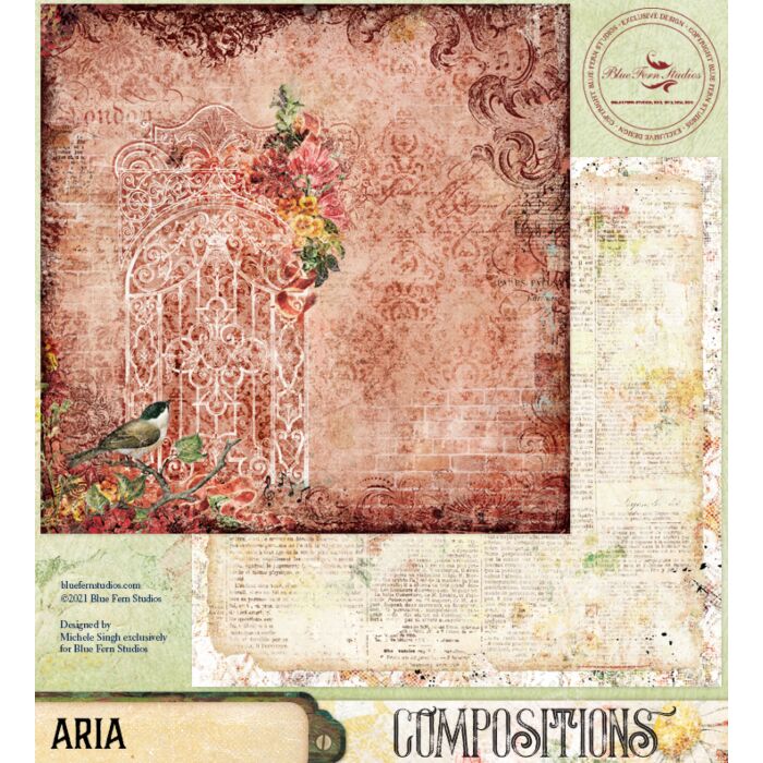 Blue Fern Studios - Compositions 12x12 Paper - Aria