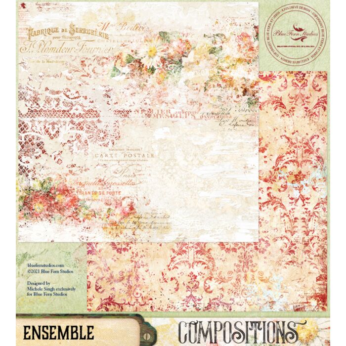 Blue Fern Studios - Compositions 12x12 Paper - Ensemble