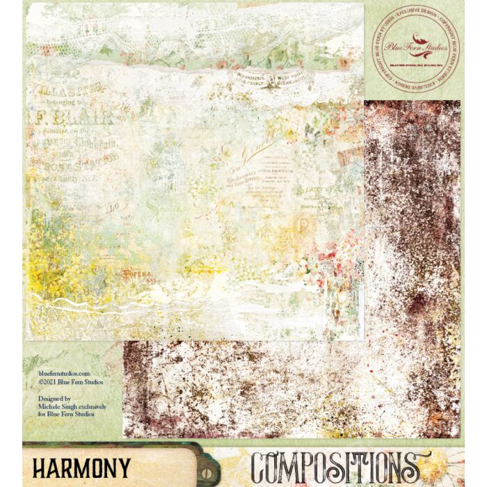 Blue Fern Studios - Compositions 12x12 Paper - Harmony
