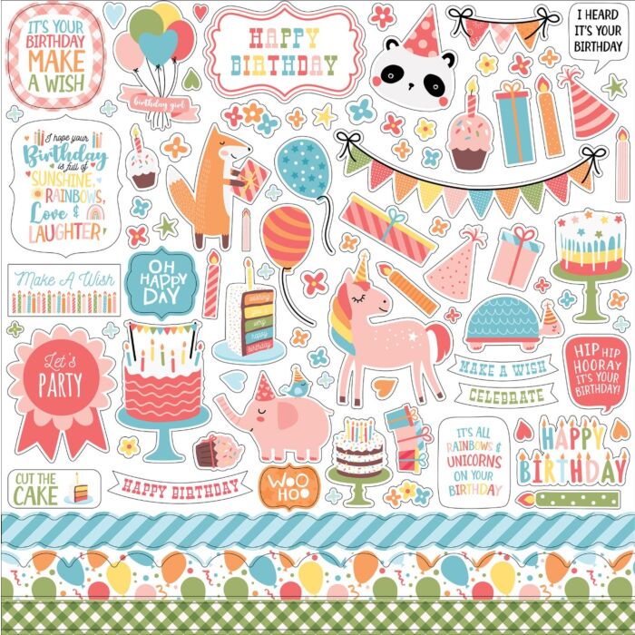 Echo Park Birthday Girl Element Sticker