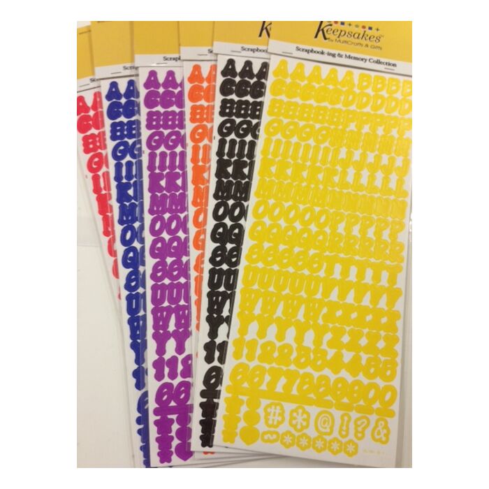Keepsakes SCRAPBOOK STICKERS: 5x12 BOLD Alphabet, Number & Symbol-White