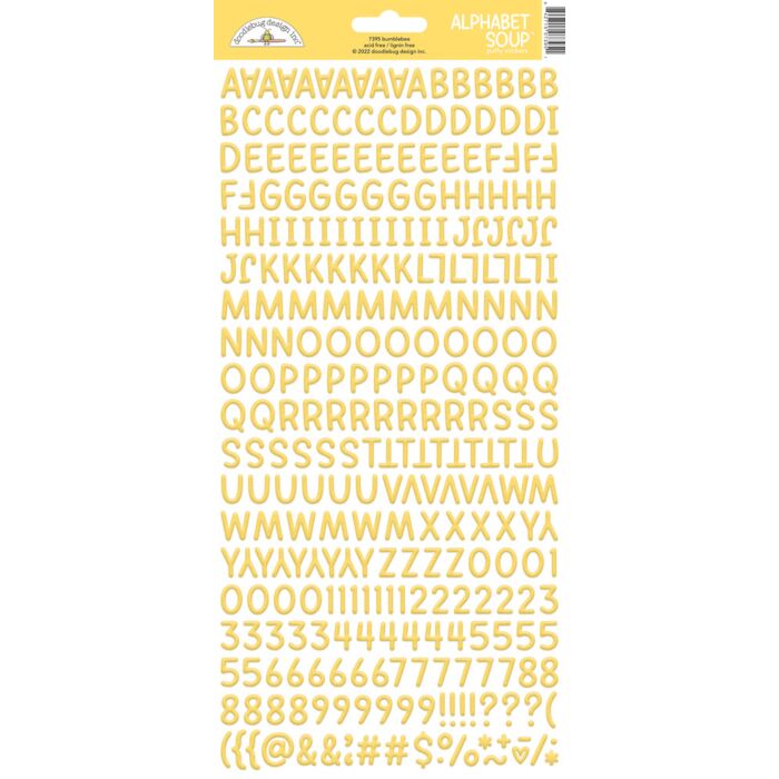 Doodlebug Alphabet Soup Puffy Stickers-Bumblebee