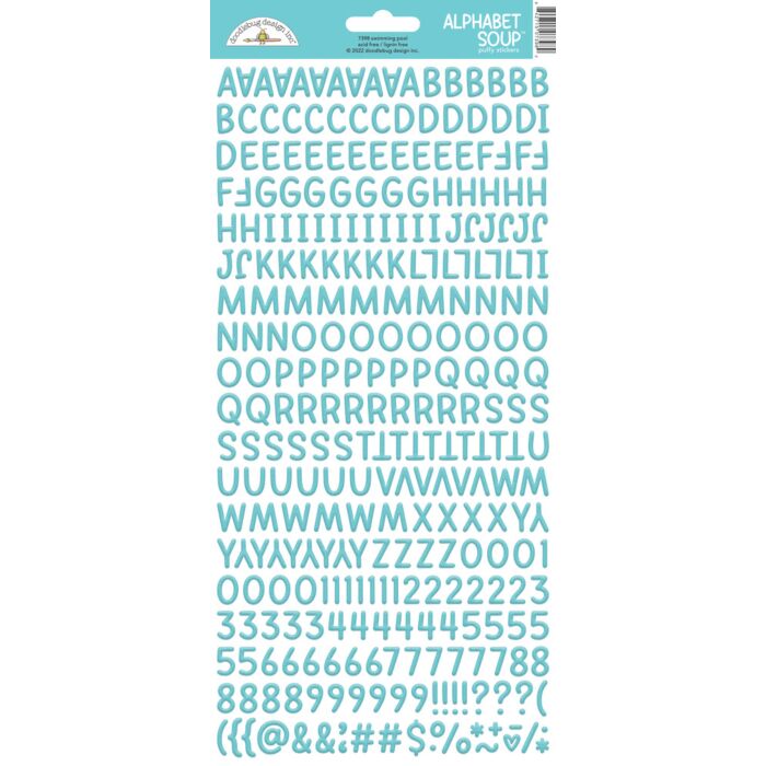 Doodlebug Alphabet Soup Puffy Stickers-Swimming Pool