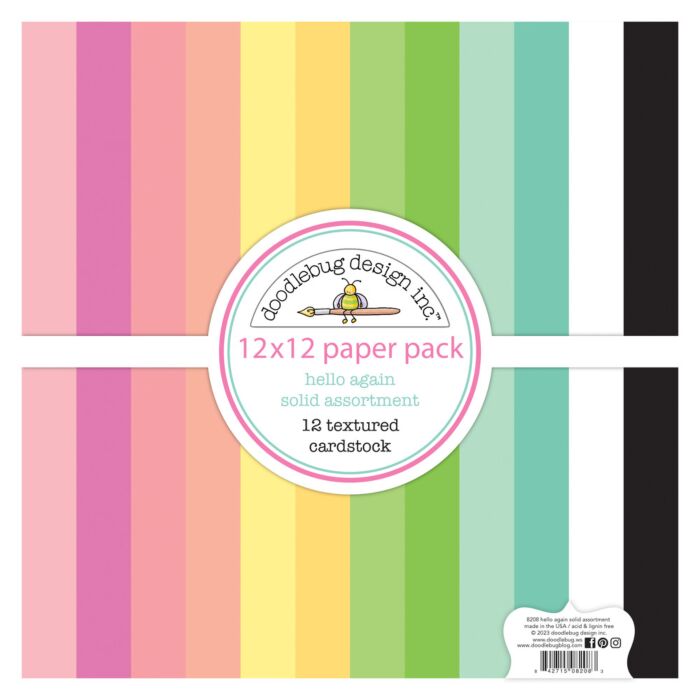 Doodlebug Design 12X12 Textured Cardstock Pack