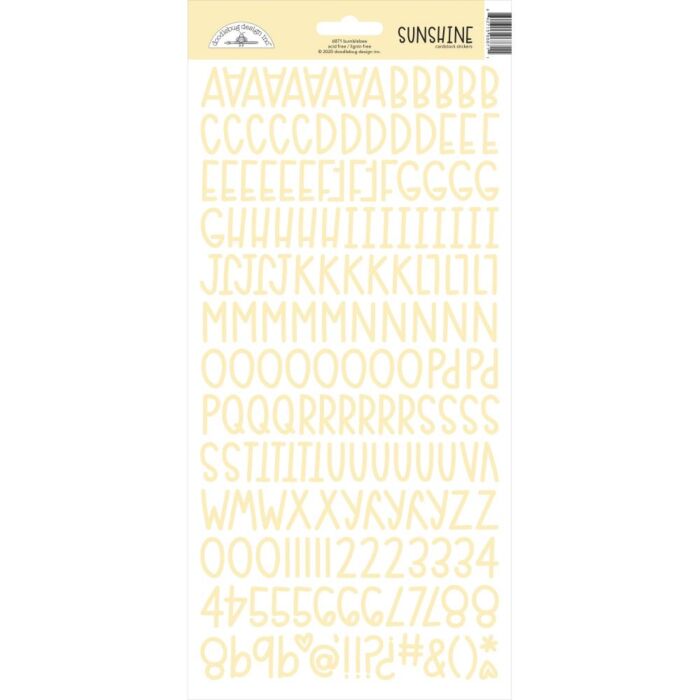 Doodlebug Sunshine Cardstock Alpha Stickers 6"X13"-Bumblebee