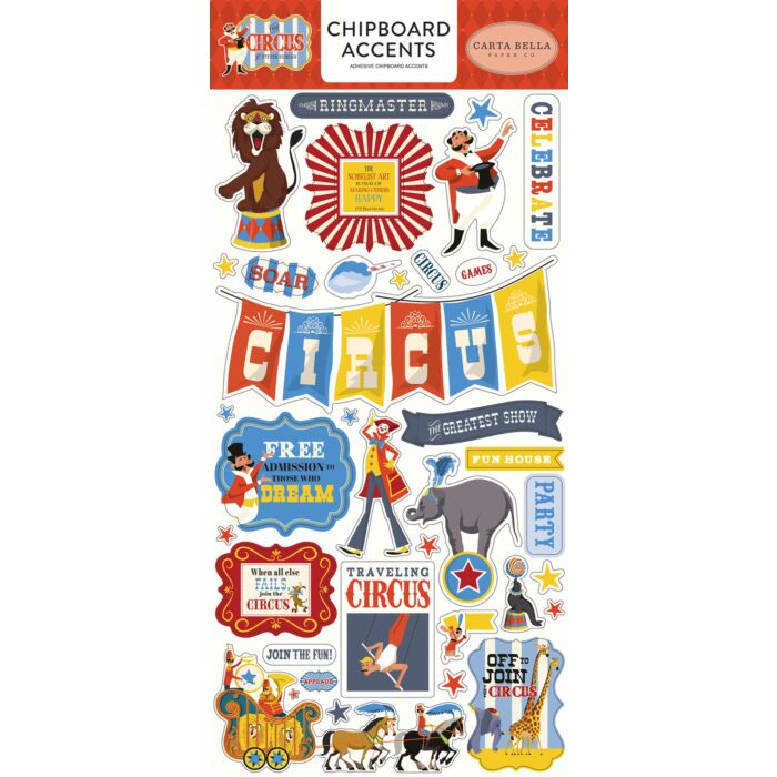 Echo Park - 6X13 Chipboard Accents - Circus