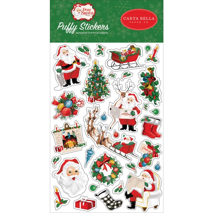 Carta Bella - Dear Santa Puffy Stickers
