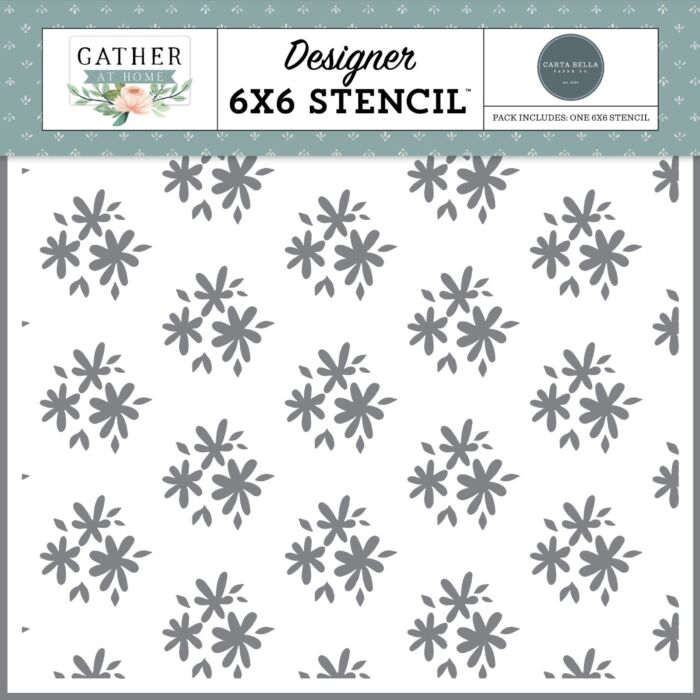Carta Bella Gather At Home: Flower Clusters 6x6 Stencil