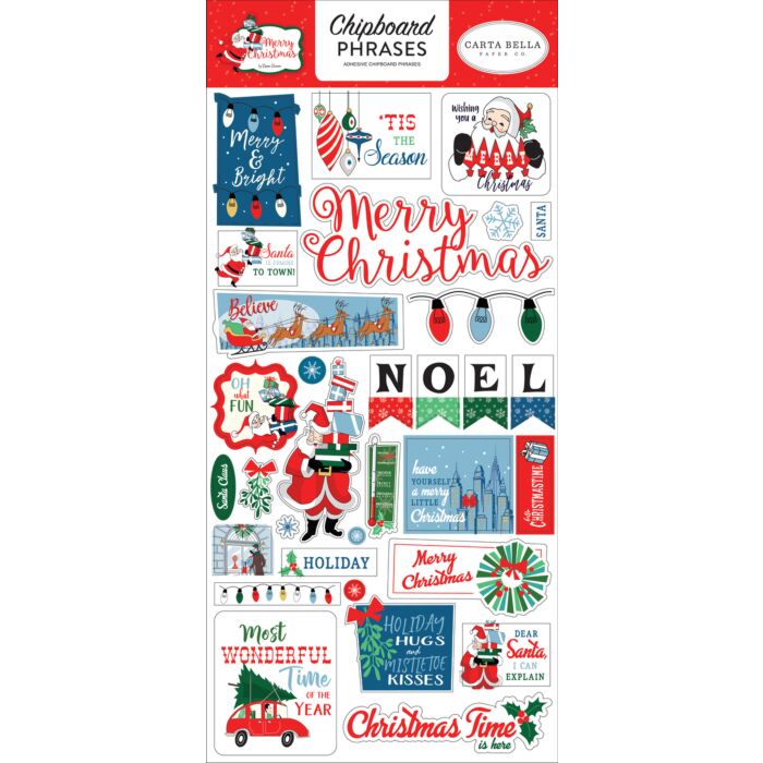 Carta Bella - Merry Christmas 6x13 Chipboard Phrases