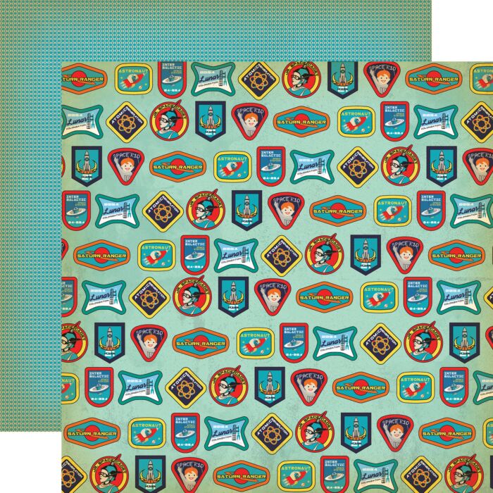 Carta Bella - 12"x12" Double-Sided Patterned Paper - Space Academy - Space Badges