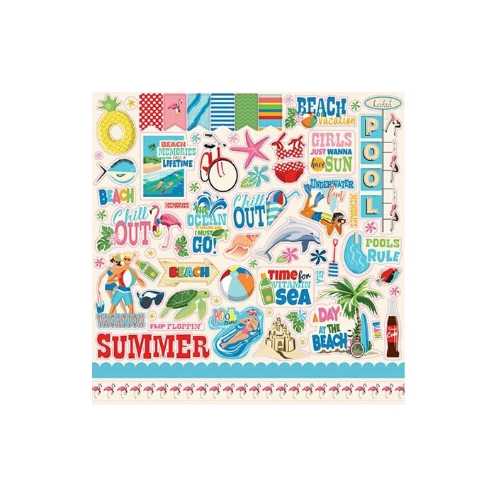 Carta Bella SUMMER SPLASH STICKER SHEET