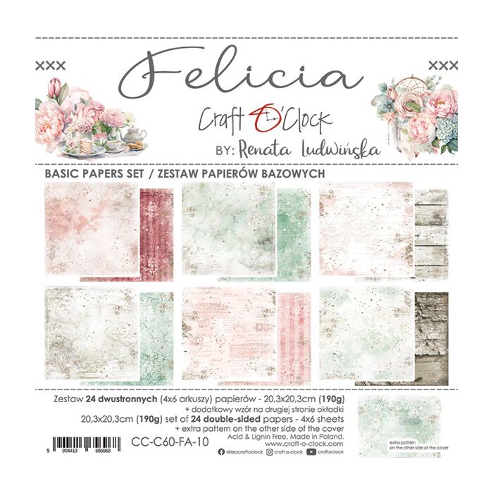 Craft O'Clock 8X8 Basics Paper Pad