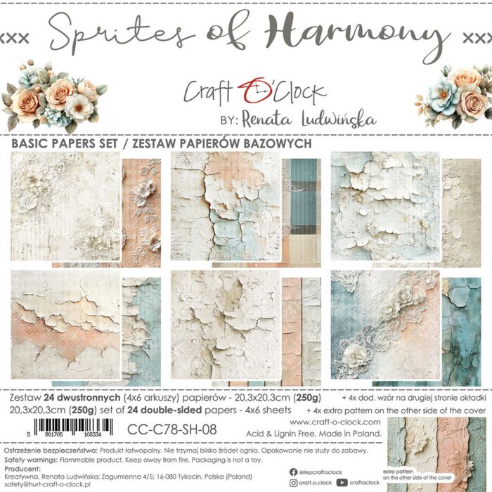 Craft O'Clock 8X8 Basics Paper Pad