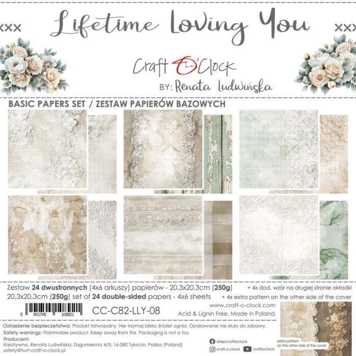Craft O'Clock 8X8 Basics Paper Pad