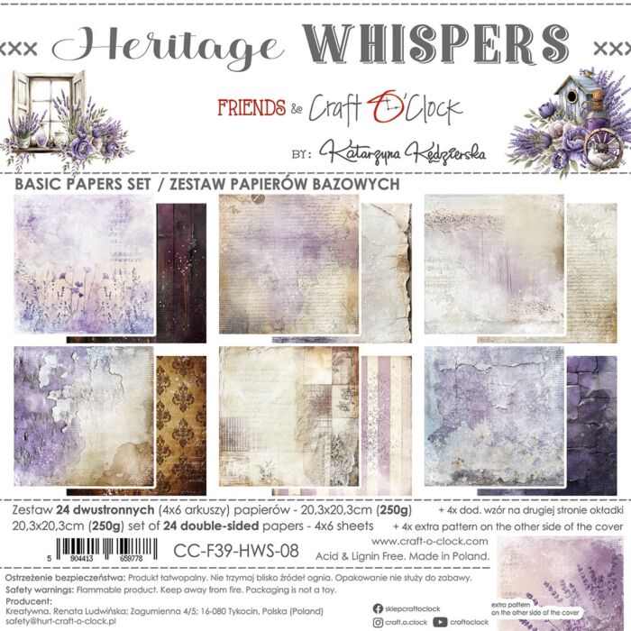 Craft O'Clock 8X8 Basics Paper Pad